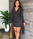 V Neck Long Sleeve Bodycon Irregular Mini Dress YS-825