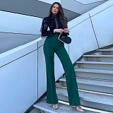 All-Match Solid Color High Waist Flared Pants SH-390374