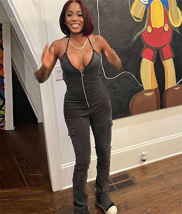 Cleavage Lace Up Zipper Halter Backless Jumpsuits BANT-6464