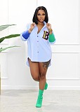 Long Sleeve Embroidery Turn Down Collar Female Shirt OD-8508