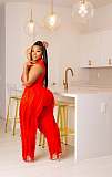 Tank Top and Tassel Side Straight Pants 2 Piece Set ZAND-31230