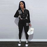 Baseball Jacket Pencil Pants Active Sweatsuit WSY-5951