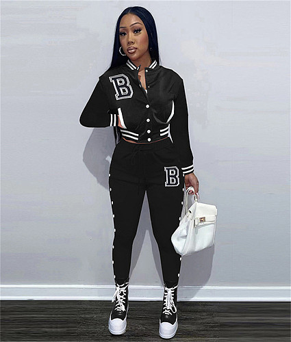 Baseball Jacket Pencil Pants Active Sweatsuit WSY-5951