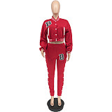 Baseball Jacket Pencil Pants Active Sweatsuit WSY-5951