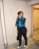 Leather Cotton Padded Waistcoat Cropped Jacket WSM-5332