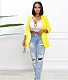 Solid Color Lapel Open Stitch Cardigan Blazer Jackets NY-7292