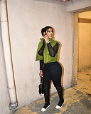 Leather Cotton Padded Waistcoat Cropped Jacket WSM-5332