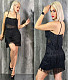 Sexy Tassel Spaghetti Strap Crop Top Mini Skirts Set CY-7140