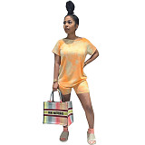 Casual Tie Dye Print T Shirt Jogger Shorts Tracksuit OSD-6074