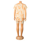 Casual Tie Dye Print T Shirt Jogger Shorts Tracksuit OSD-6074