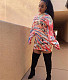 Streetwear Graffiti Print Hooded Pullover Dress XING-031