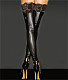 Lace Straight Open Foot Faux Leather Socks SHFE-8127