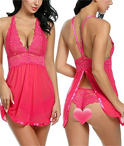 Lace Mesh Splicing Babydoll Set SHFE-w291