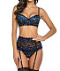 3pcs Seductive Trim Bralette Set with Garter Belt SHFE-S191