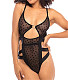 Transparent Mesh Cutout Heart Print Teddy TLJ-543