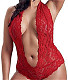 Halter Deep V Lace Teddy Lingerie TLJ-120
