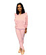 Solid Long Sleeve Ruffles Top and Skinny Pants Set MA-524