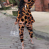 Chic Long Sleeve Cut Out Blazer Pencil Pants Matching Sets NY-2568