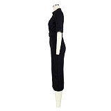 Elegant Solid Short Sleeve with Sashes Pencil Dresses ASL-6601