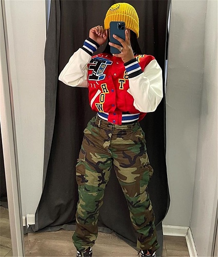 Streetwear Casual Patchwork Varsity Baseball Jacket LSD-83138