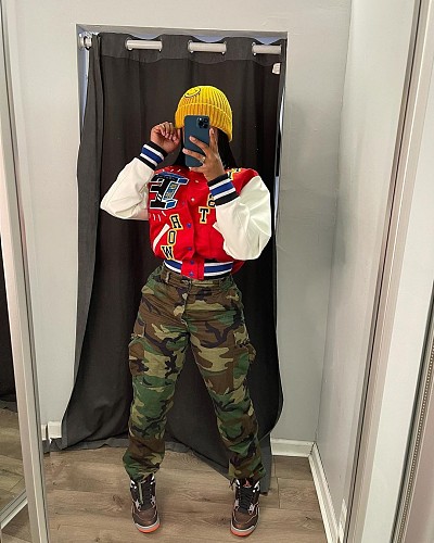 Streetwear Casual Patchwork Varsity Baseball Jacket LSD-83138