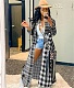 Plaid Patchwork Button Up Full Sleeve Long Shirts GLS-08082