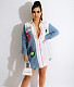 Turn Down Collar Long Sleeve Patchwork Denim Shirts ZS-0447
