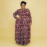 Bandage Crop Tops Loose Long Skirts Plus Size Set OSS-22457