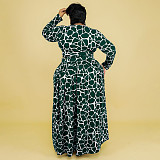 Bandage Crop Tops Loose Long Skirts Plus Size Set OSS-22457