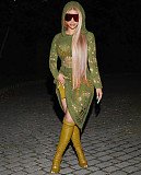 Long Sleeve Hooded Knitted Crochet Midi Dresses TR-1219