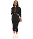 Solid Long Sleeve Button Down Shirt Tops Sweatpants Set IV-8345