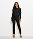 Solid Long Sleeve Ruffles Top and Skinny Pants Set SH-390409