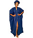 Loose Fitting Half Sleeve Single-breasted Maxi Dresses ZAND-31235