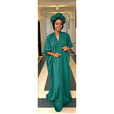 Loose Fitting Half Sleeve Single-breasted Maxi Dresses ZAND-31235