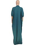 Loose Fitting Half Sleeve Single-breasted Maxi Dresses ZAND-31235