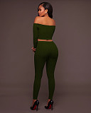 High Elastic Ribbed Crop Top Pencil Pants Outfits TE-4469