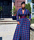 Plaid Print Long Sleeve Single-breasted Maxi Shirt Dress ZAND-31236
