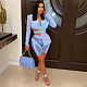 Notched Bandage Blazer Mesh Patchwork Shorts Set BN-9336