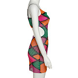 Sexy Mesh Print Cut Out Backless Bodycon Dress DLS-22D15642