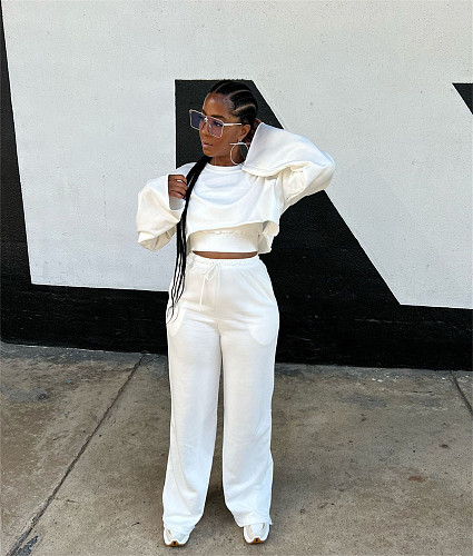 Long Sleeve Crop Top+Camisole+Wide Leg Pants Sweatsuits JP-1078