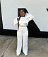 Long Sleeve Crop Top+Camisole+Wide Leg Pants Sweatsuits JP-1078