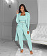 Solid Color Casual Knitted 3 Piece Pants Set ZAND-31238