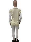 Baseball Style Notched Neck Blazer Pants Suit LSD-83136