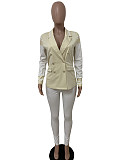 Baseball Style Notched Neck Blazer Pants Suit LSD-83136