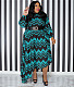 Plus Size Loose irregular Hem Maxi Dresses with belt OSS-22452