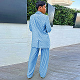 Bra Long Sleeve Shirts Wide Leg Pants 3 Piece Suits MA-523