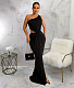 Skew Collar Cut Out Ruched Sexy Maxi Dresses F-10285