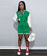 Causal Patchwork Fall Baseball Uniform Dresses IV-8347