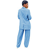 Bra Long Sleeve Shirts Wide Leg Pants 3 Piece Suits MA-523