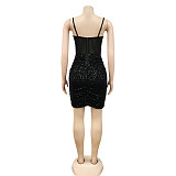 Sexy Glitter Sequined Mesh Patchwork Mini Dress BY-5308
